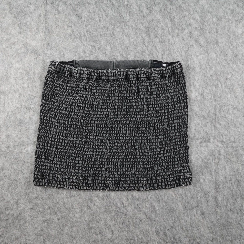 MM6 Maison Margiela Tube Top Women Small Black Smocked Textured Lyocell Italy